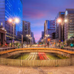 Paulista Avenue at twilight in Sao Paulo, Brazil